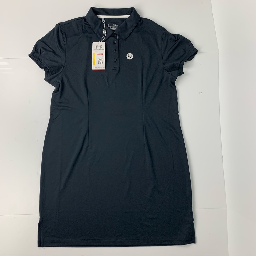 Under Armour Womens Black Dress UA Golf Heatgear UPF 30+ Size XL